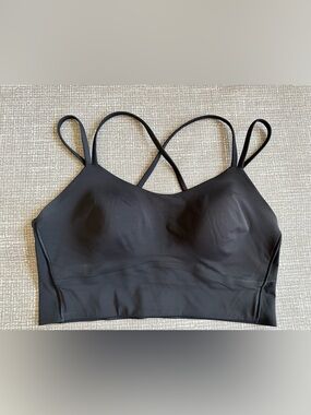 Lululemon Happy Strappy Long Line Bra Black Size 10 Crisscross Back